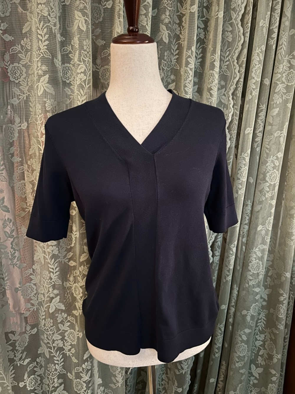 Pendleton Black V-Neck Short Sleeve Knit Top